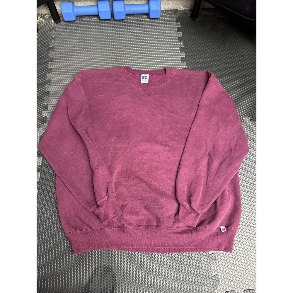 Russell Athletic Men's XXL Burgundy Crew Neck Sweatshirt Pullover Made in USA